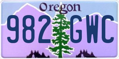 OR license plate 982GWC