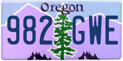 OR license plate 982GWE