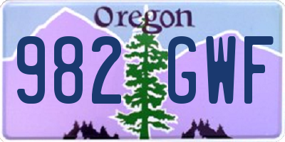 OR license plate 982GWF