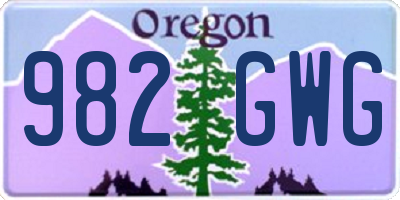 OR license plate 982GWG