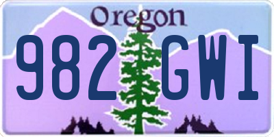 OR license plate 982GWI