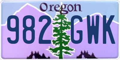 OR license plate 982GWK