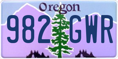 OR license plate 982GWR