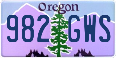 OR license plate 982GWS
