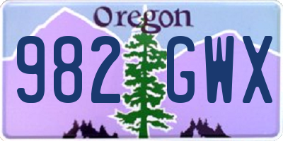 OR license plate 982GWX