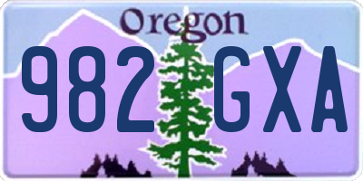 OR license plate 982GXA