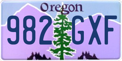 OR license plate 982GXF