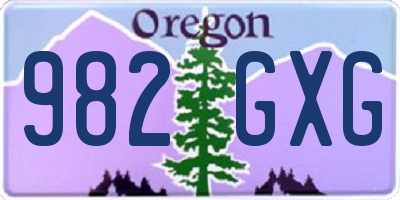 OR license plate 982GXG