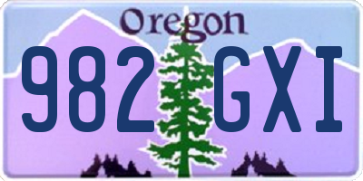 OR license plate 982GXI