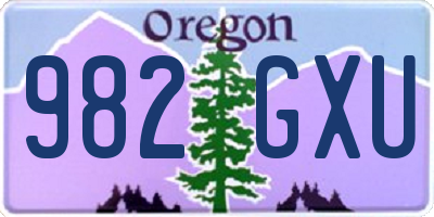 OR license plate 982GXU
