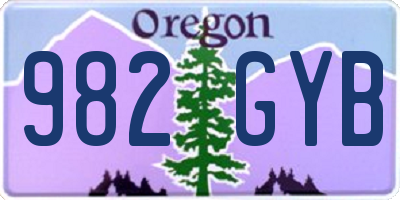 OR license plate 982GYB