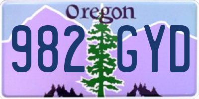 OR license plate 982GYD