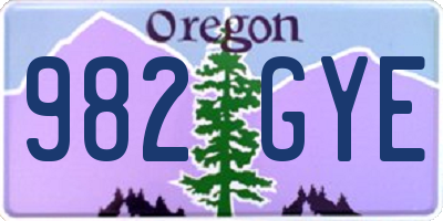 OR license plate 982GYE