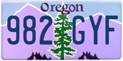 OR license plate 982GYF