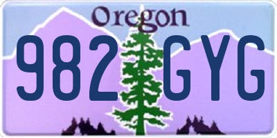 OR license plate 982GYG