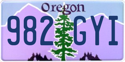 OR license plate 982GYI