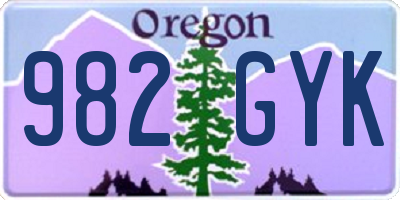 OR license plate 982GYK