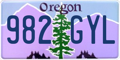 OR license plate 982GYL