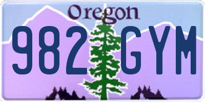 OR license plate 982GYM