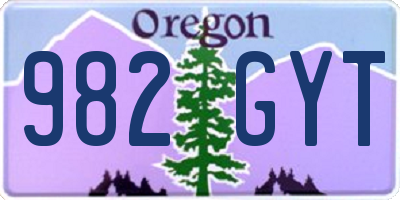 OR license plate 982GYT