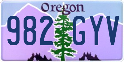 OR license plate 982GYV