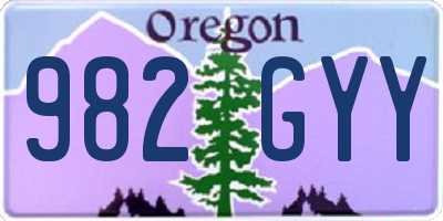 OR license plate 982GYY