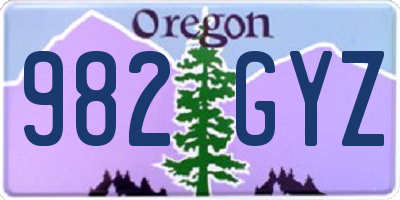OR license plate 982GYZ