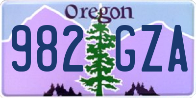 OR license plate 982GZA