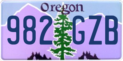OR license plate 982GZB