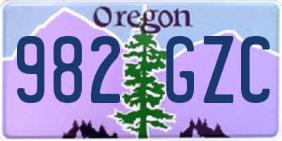 OR license plate 982GZC