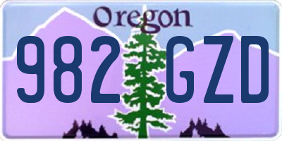 OR license plate 982GZD