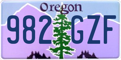 OR license plate 982GZF