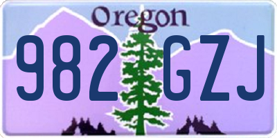 OR license plate 982GZJ