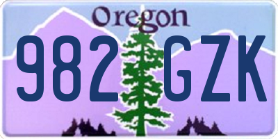 OR license plate 982GZK