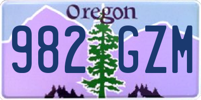 OR license plate 982GZM