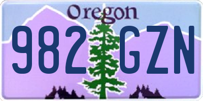 OR license plate 982GZN