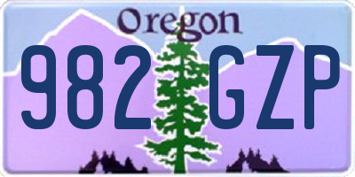 OR license plate 982GZP