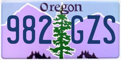 OR license plate 982GZS