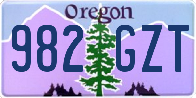 OR license plate 982GZT