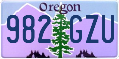 OR license plate 982GZU