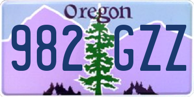 OR license plate 982GZZ