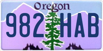 OR license plate 982HAB