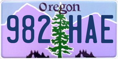 OR license plate 982HAE