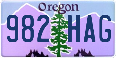 OR license plate 982HAG