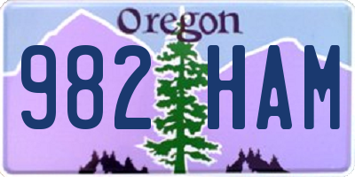 OR license plate 982HAM