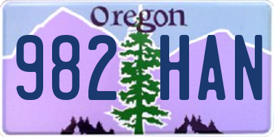 OR license plate 982HAN