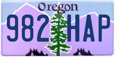 OR license plate 982HAP