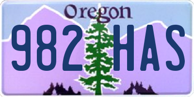 OR license plate 982HAS