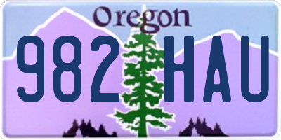 OR license plate 982HAU