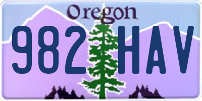 OR license plate 982HAV